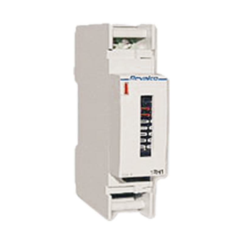 REVALCO.  CONTADOR HORARIO ELECTROMECANICO 2 MODULOS DIN 5+2 DIGITOS AUX 1100V AC