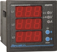 REVALCOIT 2RAN72CE ANALIZADOR REDES TRIFASICO LED 72X72MM