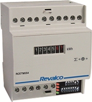 REVALCOIT 1RCETM454 CONTADOR ENERGIA ACTIVA (KWH) ELECTROM T+N 400VAC 4 MOD DIN 6+1 DIGITOS 800A PARA T.I. ../5