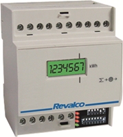 REVALCOIT 1RCETM454D CONTADOR ENERGIA ACTIVA (KWH) DIGITAL T+N 400VAC 4 MOD DIN 6+1 800A PARA T.I. ../5A
