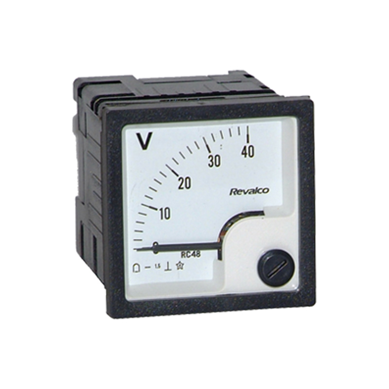 REVALCO. ERC48-60VD VOLTIMETRO ANALOGICO 48X48MM  60V DC DIRECTA C/ESCALA