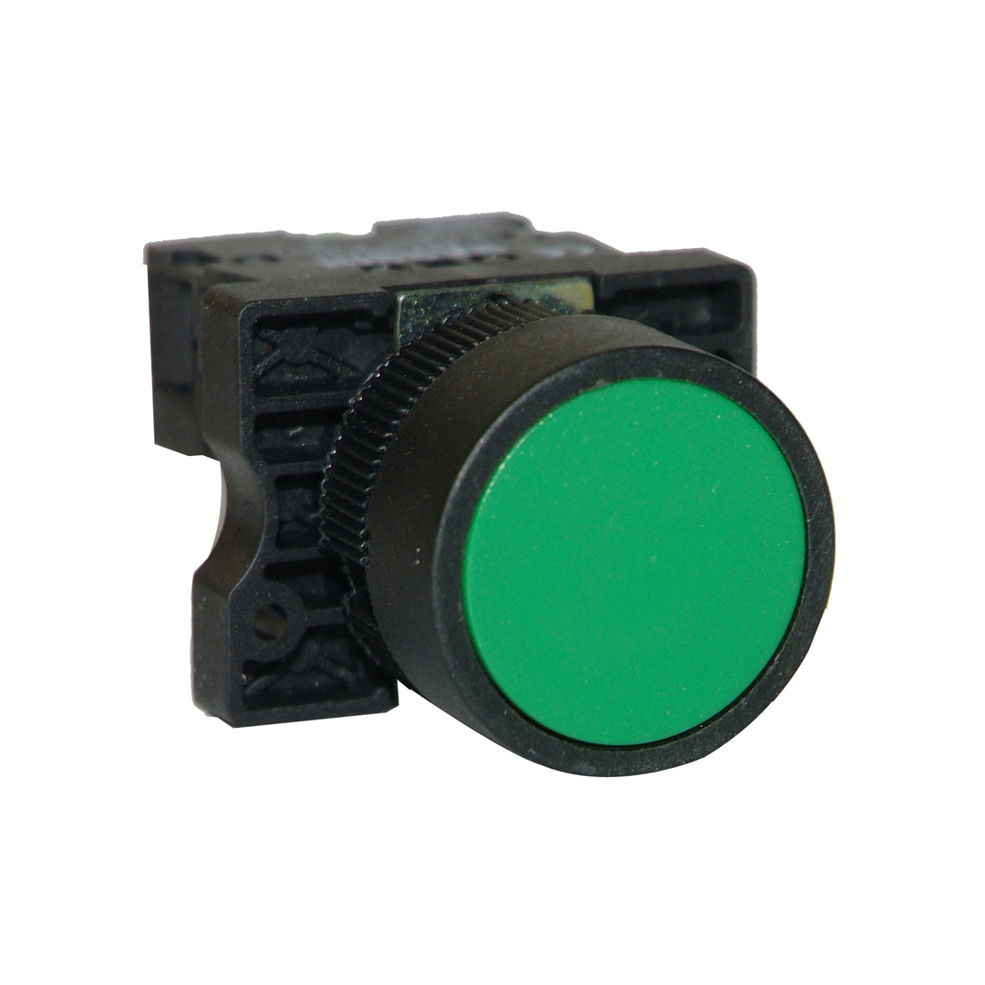 RHENES  PULSADOR C/RETORNO PLASTICO Ø22MM RASANTE AZUL 1NO
