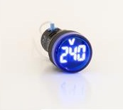 RHENES  PILOTO LUMINOSO LED PLASTICO Ø22MM AZUL VOLTIMETRO 20-500V AC
