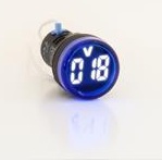 RHENES  PILOTO LUMINOSO LED PLASTICO Ø22MM AZUL VOLTIMETRO 5-60V DC