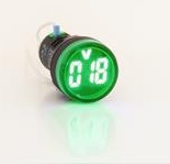 RHENES  PILOTO LUMINOSO LED PLASTICO Ø22MM VERDE VOLTIMETRO 5-60V DC