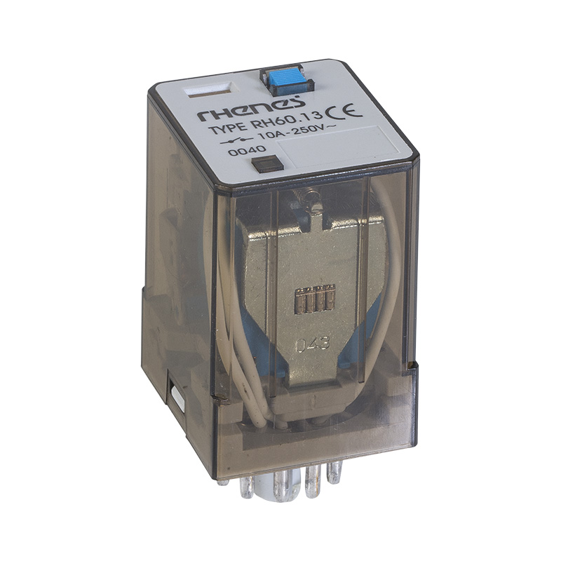 RHENES  RELE MINIATURA C/INDICACION LUMINOSA BLOQUEO Y PRUEBA 4NOC (5A) 220V AC