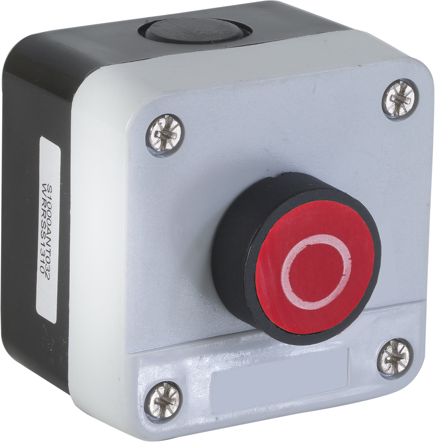 RHENES  CAJA PULSADOR RASANTE ROJO ETIQ CIRCULO NC
