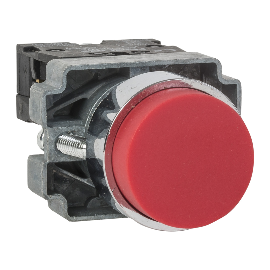 RHENES  PULSADOR C/RETORNO METALICO Ø22MM SALIENTE NEGRO 1NO