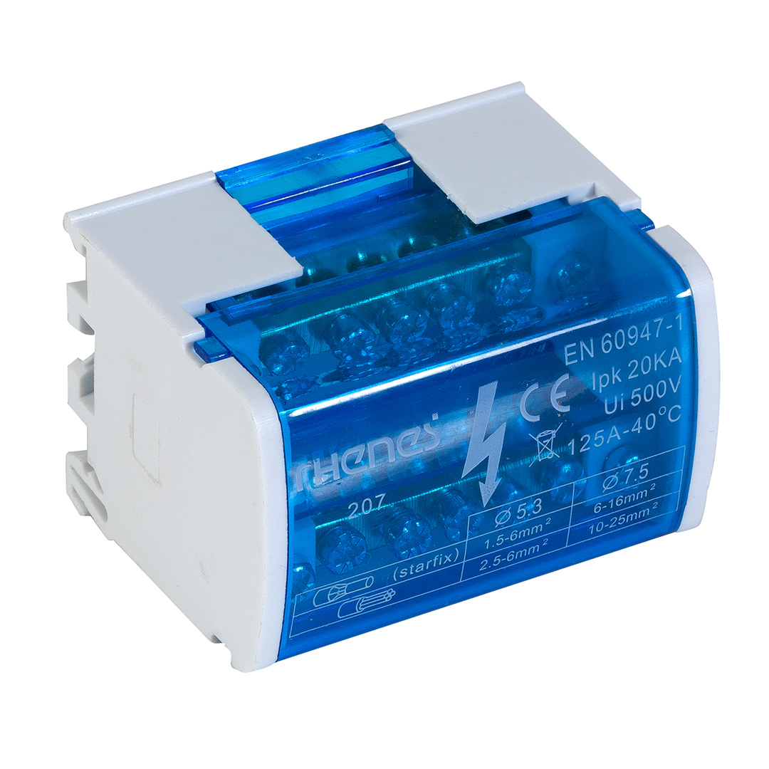 RHENES  REPARTIDOR DE FASES 2P 125A  5XØ5.3MM + 2XØ7.5MM