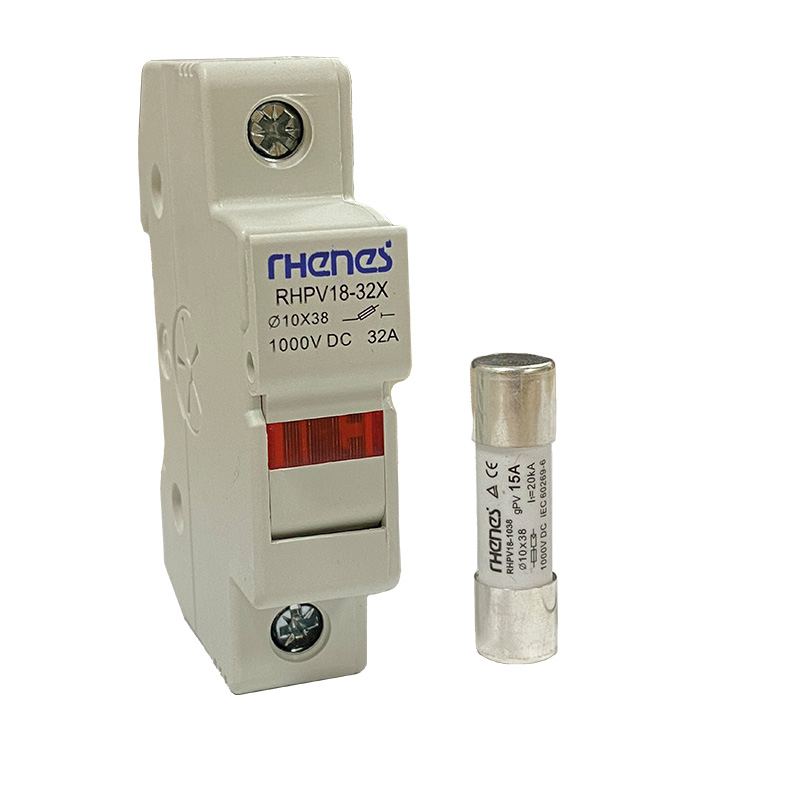 RHENES  BASE PORTAFUSIBLE CILINDRICO 10X38 1P DIN 32A 1000V DC