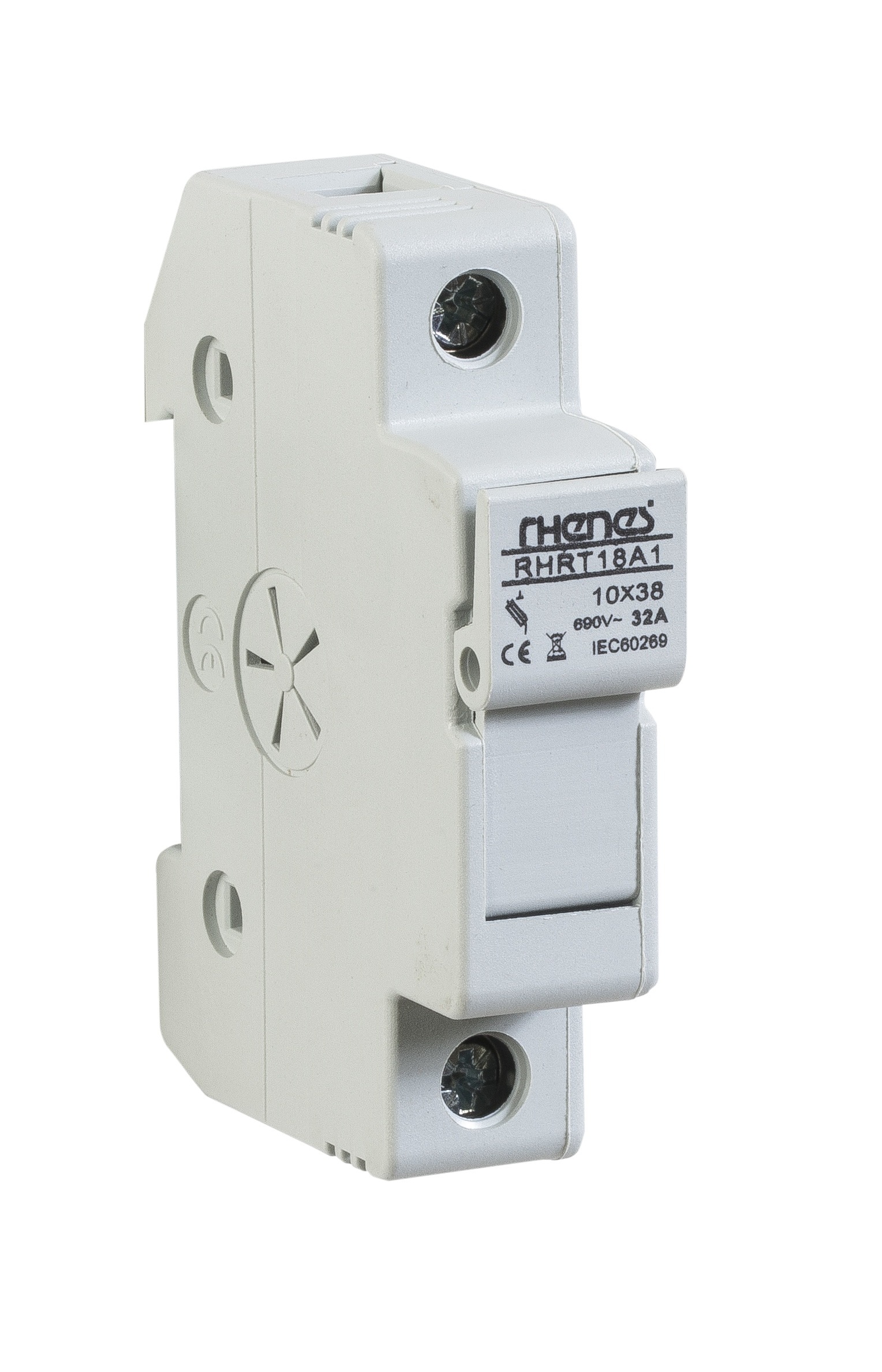 RHENES  BASE PORTAFUSIBLE CILINDRICO 10X38 1P DIN