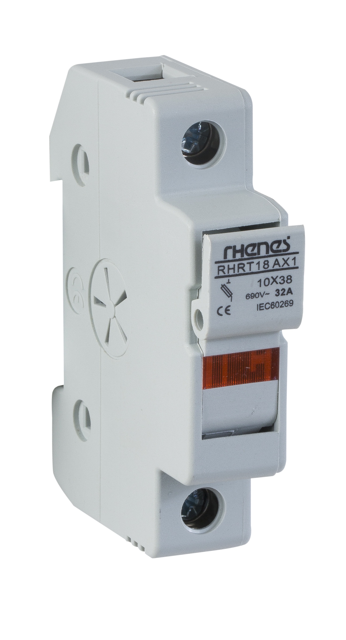 RHENES  BASE PORTAFUSIBLE CILINDRICO 14X51 1P DIN C/INDICACION DE FALLO POR LED