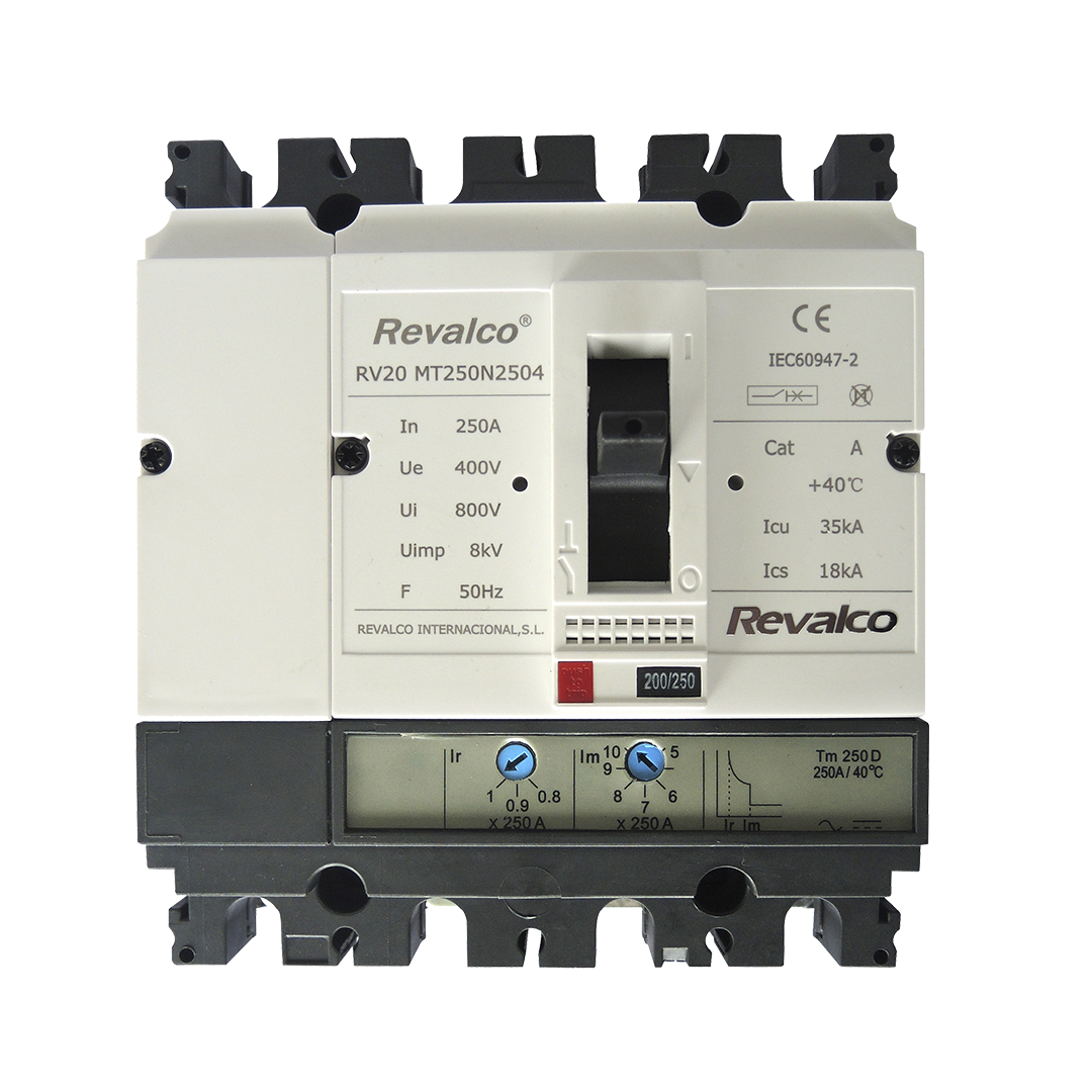 REVALCO RV20MT160N1604 INT CAJA MOLDEADA 4P  160A 36KA TERMICO REG Ir + Im