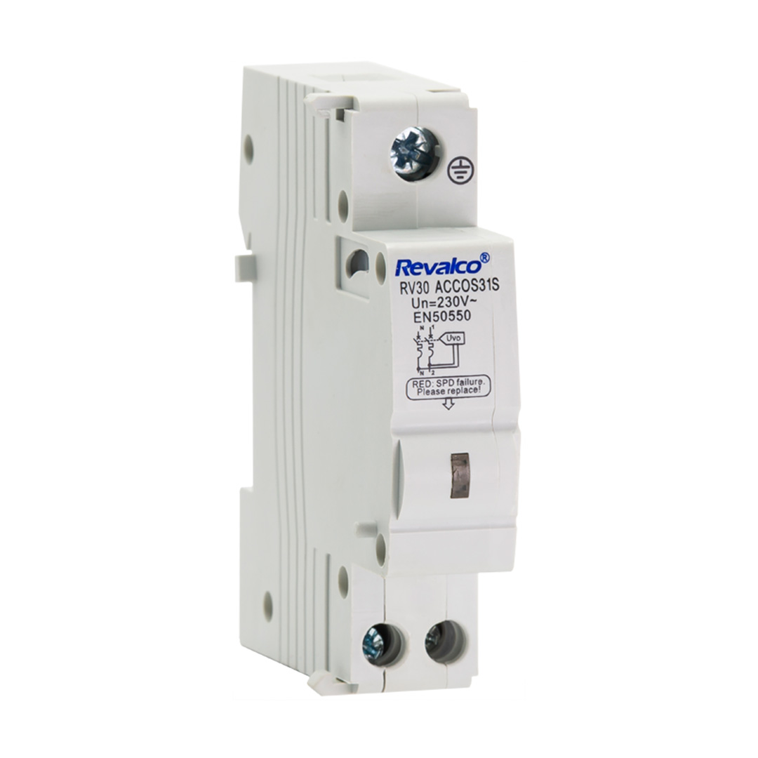 REVALCO RV30ACCOS31S PROTECTOR SOBRET PERM+TRANS MONOF 06-10KA EN50550 SIT DRCHA CLAS T-II C/LED