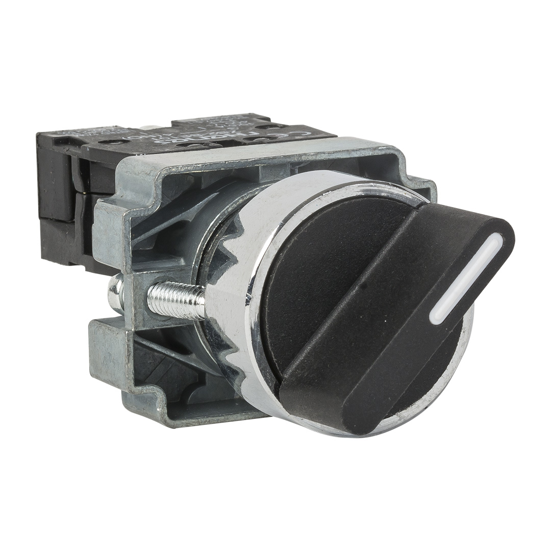 RHENES  SELECTOR METALICO Ø22MM MANETA CORTA 2 POSICIONES 1NO