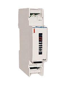 REVALCOIT 1RH1 CONTADOR HORARIO ELECTROMECANICO 1 MODULO DIN 5+2 DIGITOS AUX 12..250V AC/DC