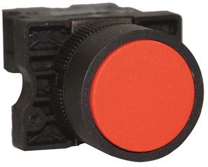 RHENES  PULSADOR C/RETORNO PLASTICO Ø22MM RASANTE ROJO 1NC